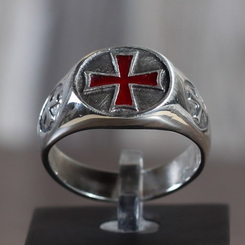 Iron Cross Ring Red Iron Cross Biker Ring Forefathersart